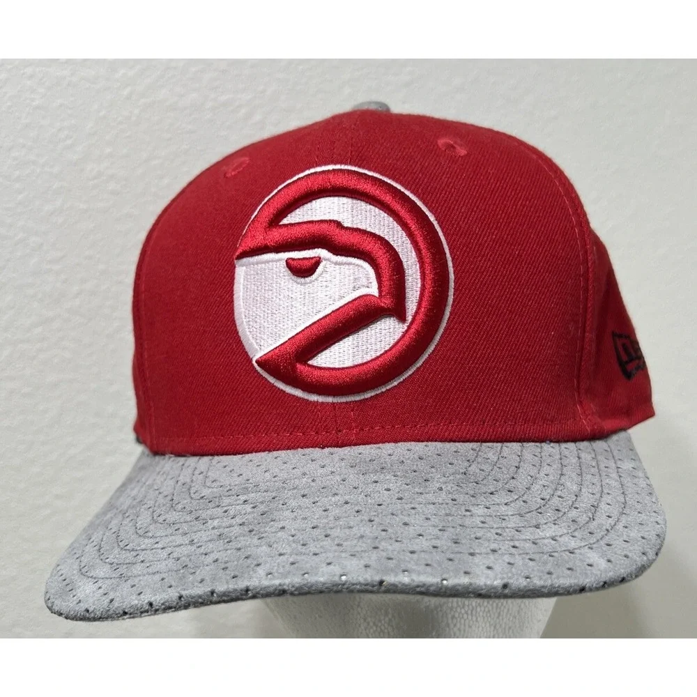 New Era 9fifty Atlanta Hawks Red Gray Adjustable Back Hat Ball Cap Original‎ Fit